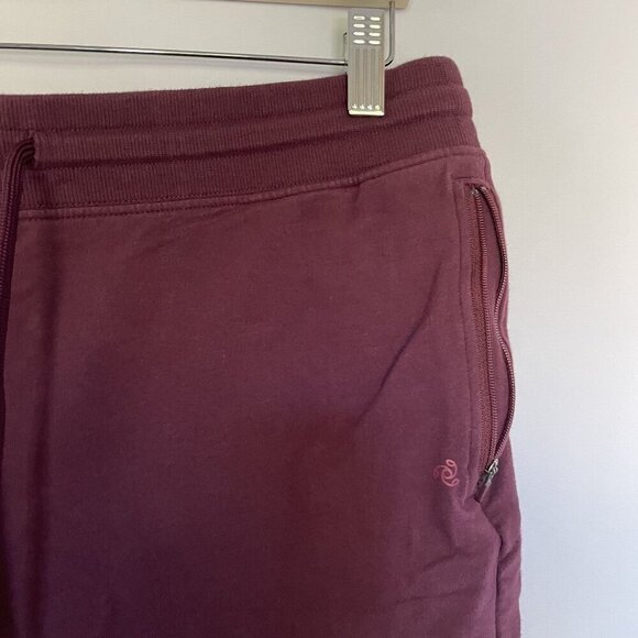 Jockey athleisure burgundy pants women's size XL casual pockets drawstring - Picture 2 of 6